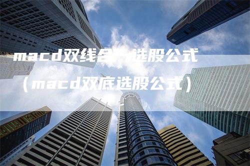 macd双线合一选股公式（macd双底选股公式）