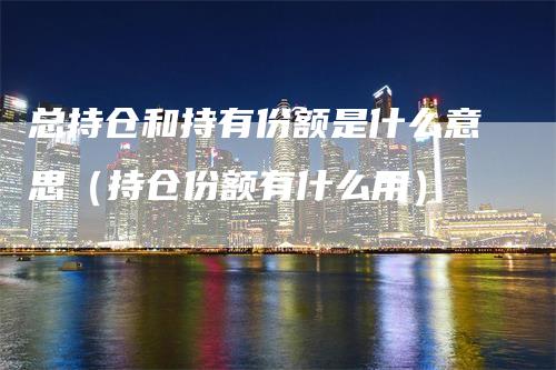 总持仓和持有份额是什么意思（持仓份额有什么用）